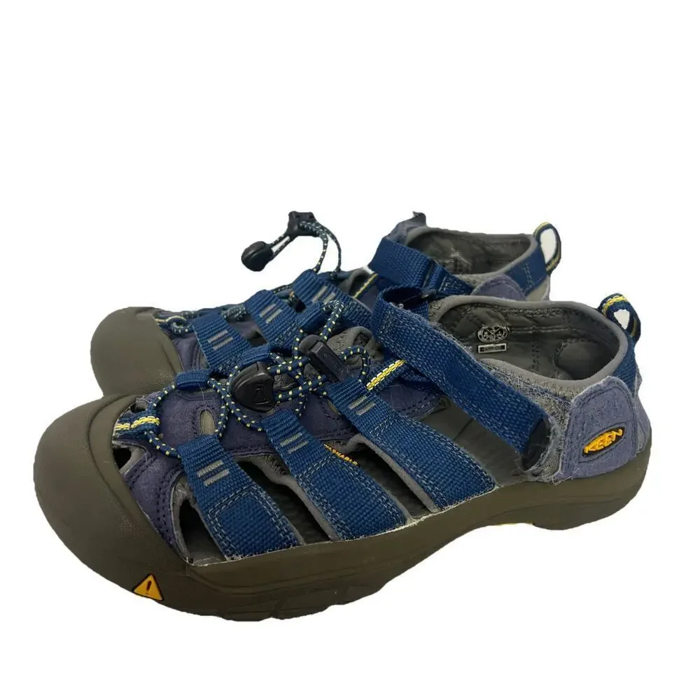 Keen Big Kids Newport H2 Sandals Size 4 Blue Yellow Quick Dry Waterproof